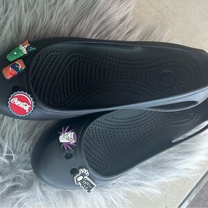 Black Crocs with Fun Charms